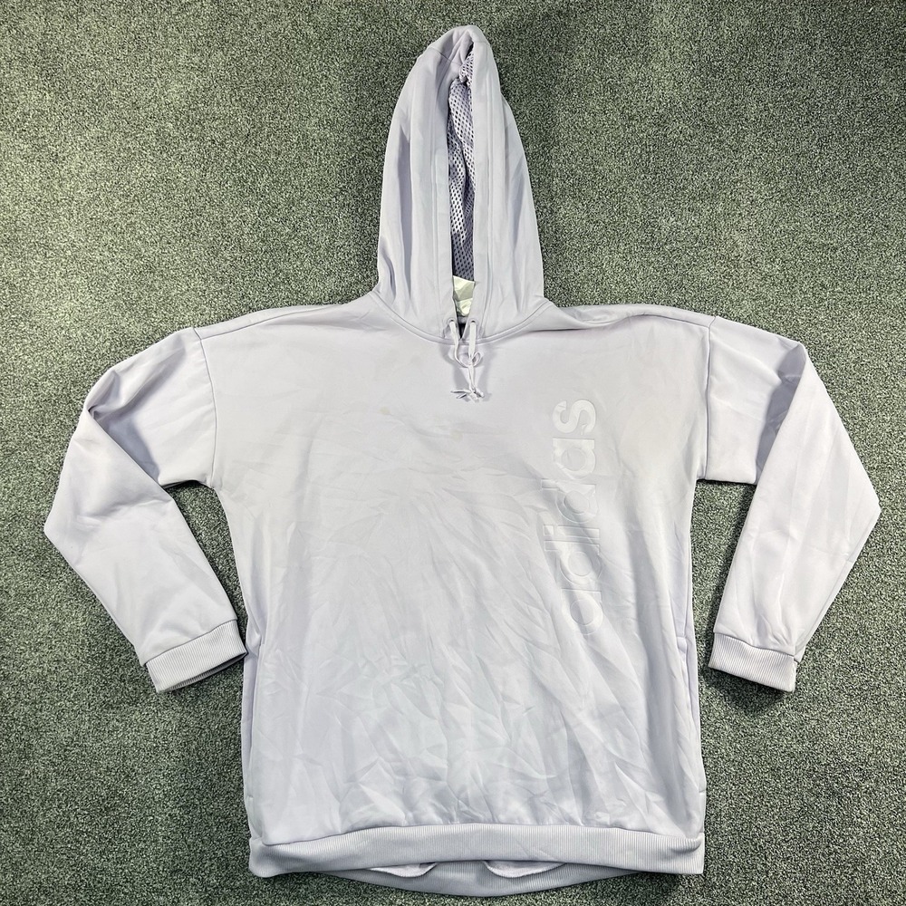 Adidas Women’s Pullover Hoodie Size L Light Purple Logo Athletic Sweatshirt
